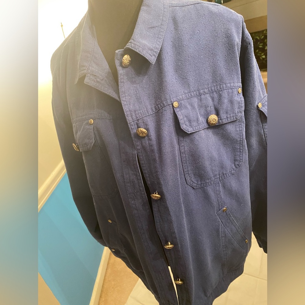 Evr Blue Lightweight Buttoned Jacket - Size Large - image 1